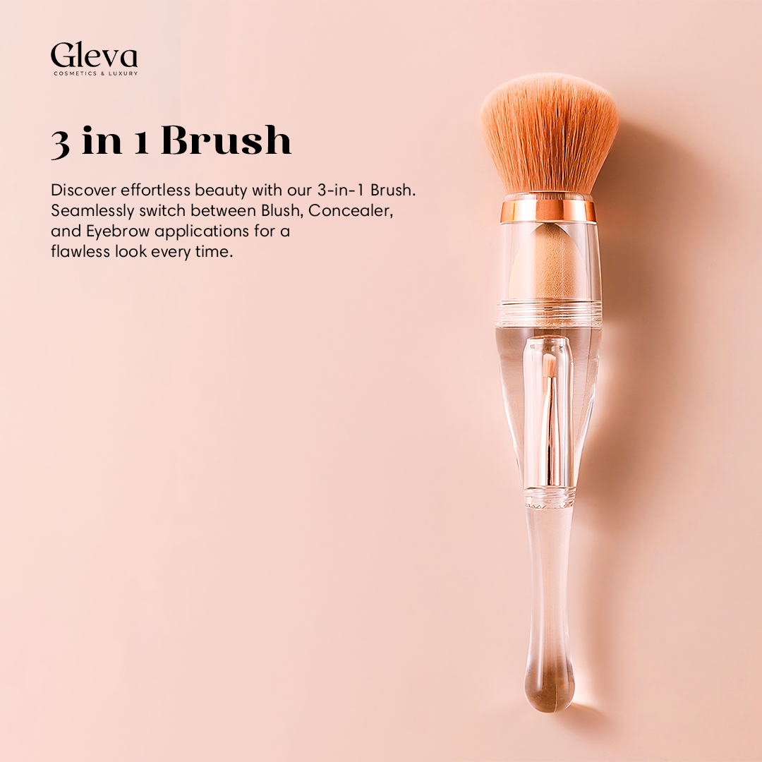 Three In one Makeup Brush Set