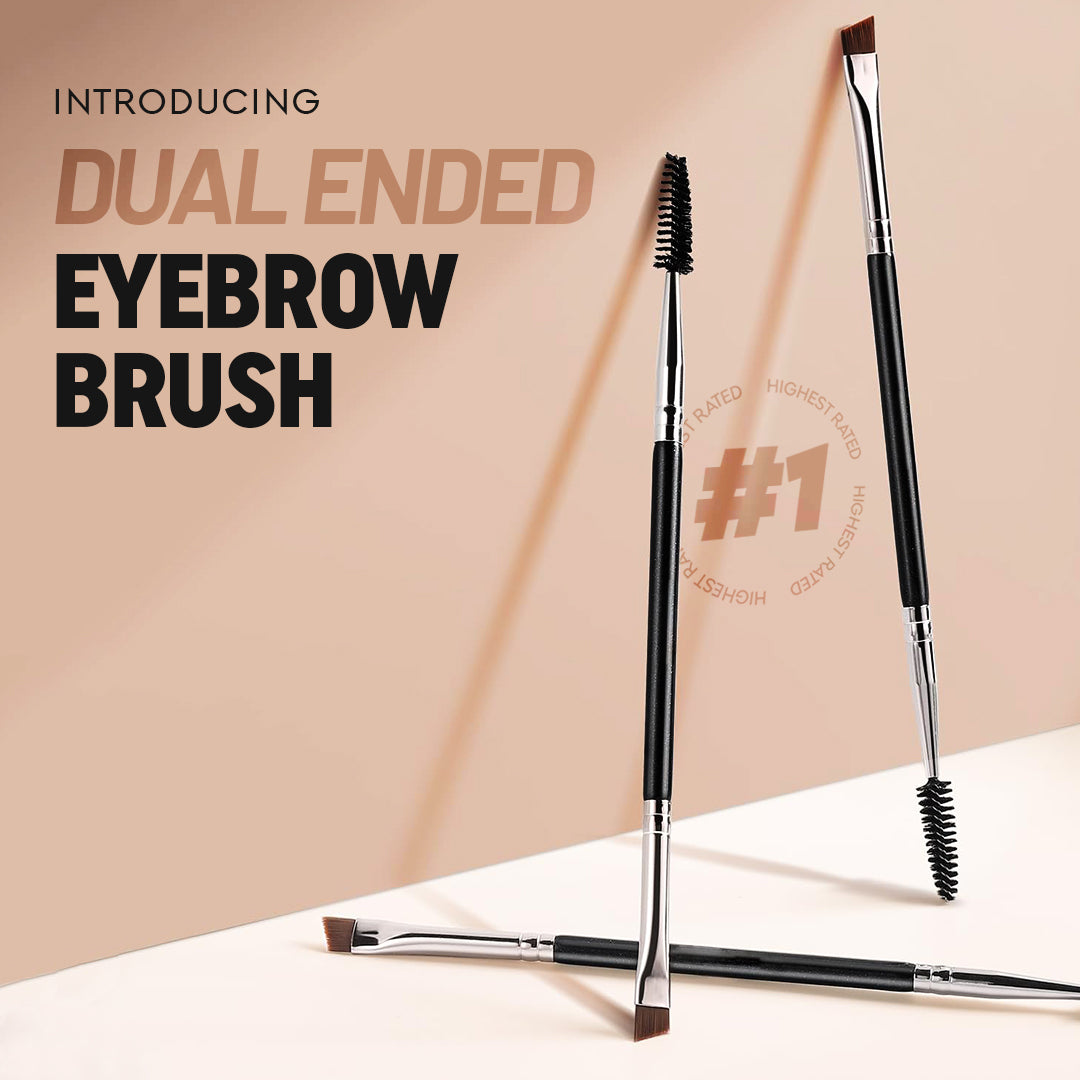 Dual Ended Angled Eyebrow Brush
