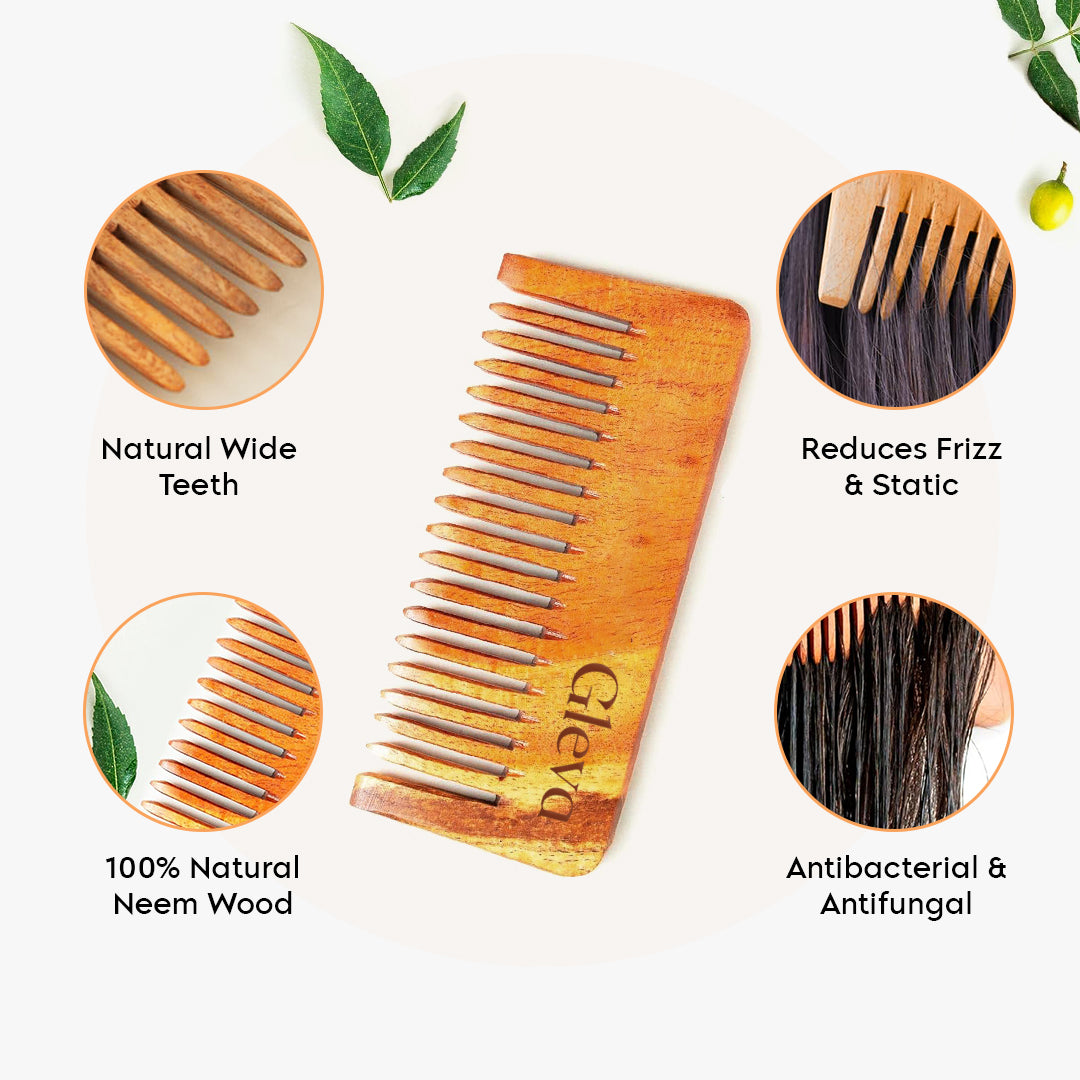 Neem Comb Short No Handle
