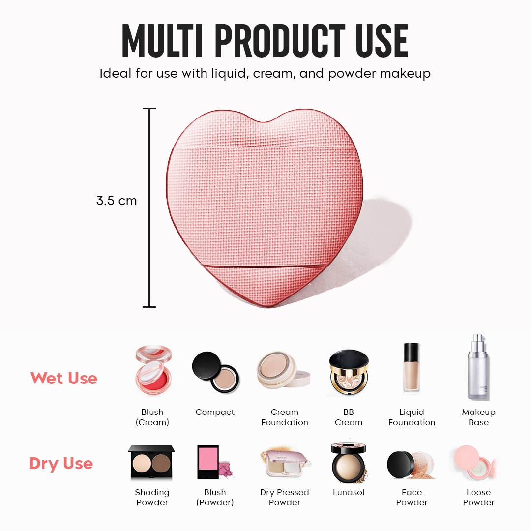 Heart Shaped Finger Powder Puff