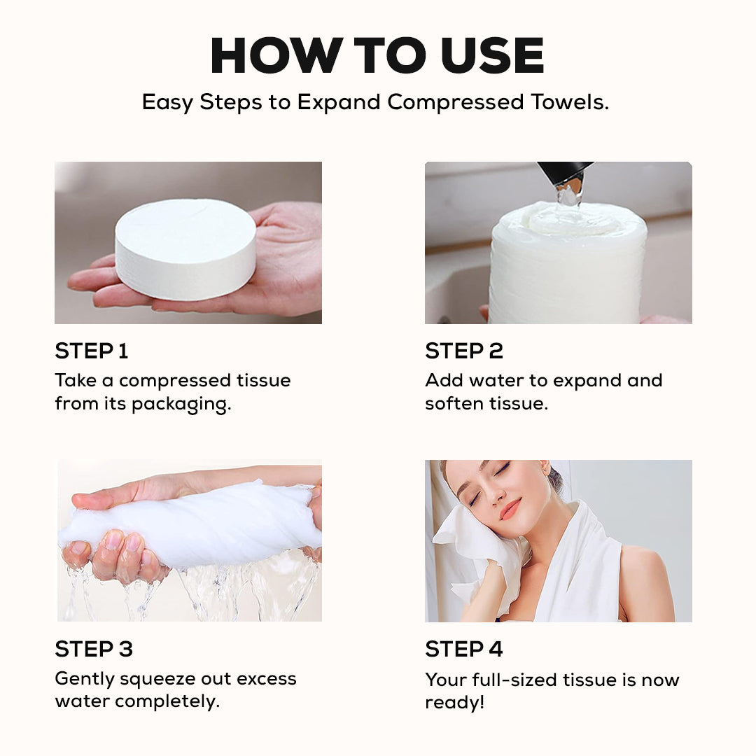 Compressed Bath Towel (Buy 1 Get 3 Free)