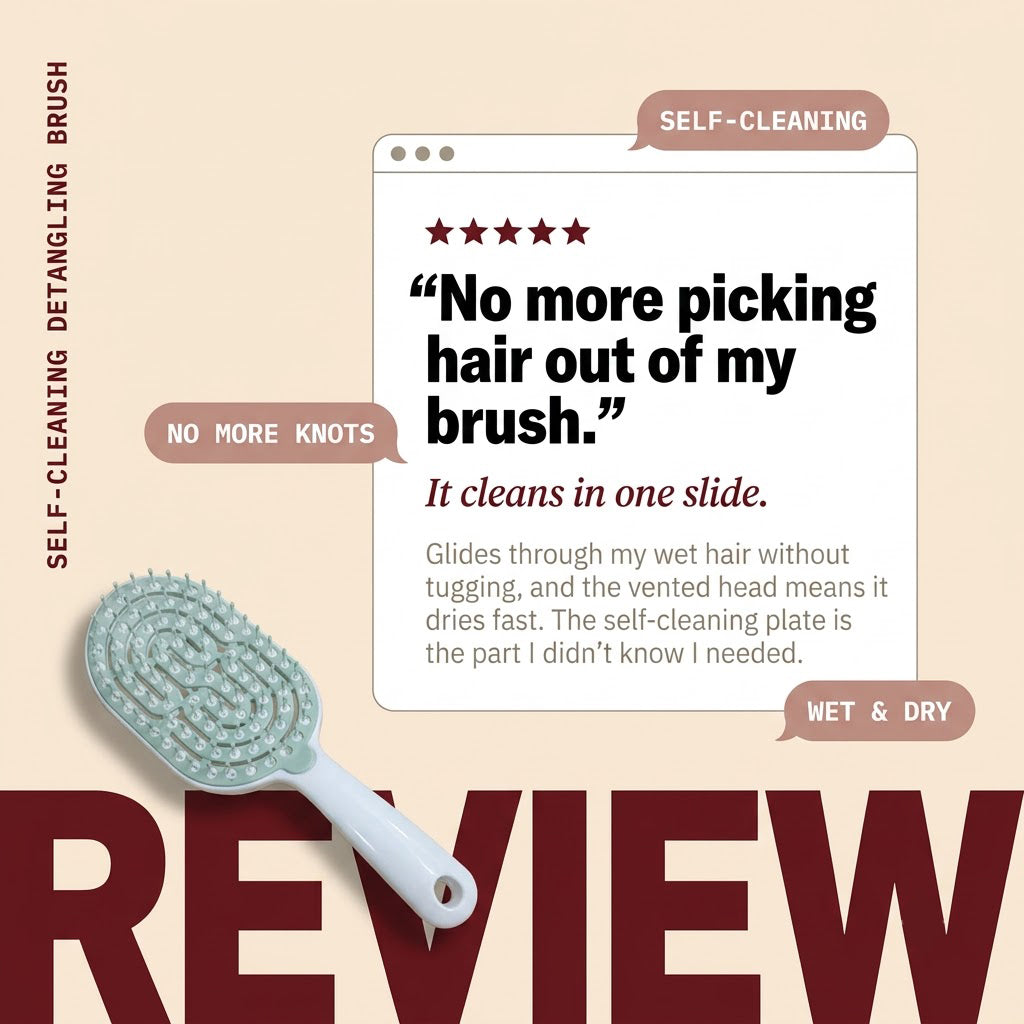 Self Cleaning Brush with Removable Lid or Cap