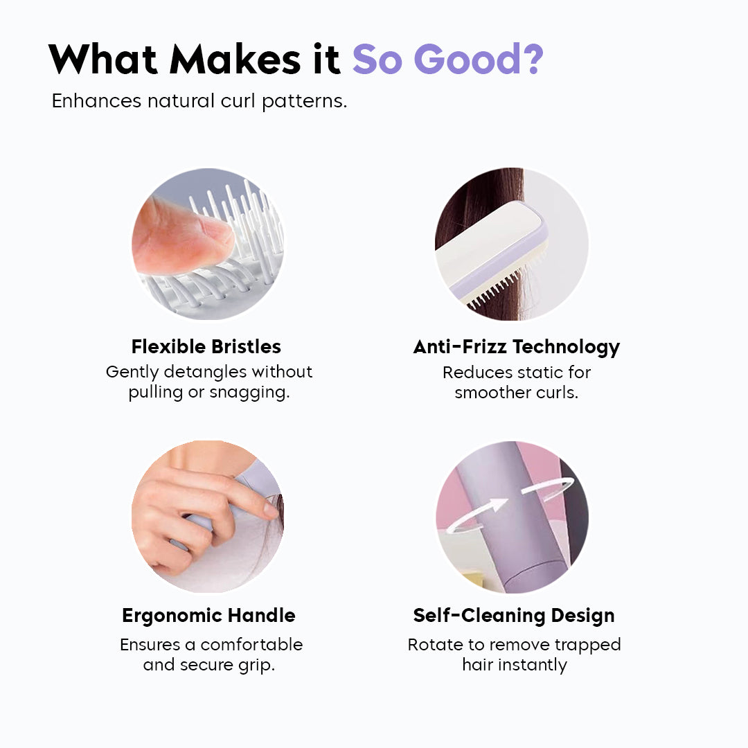 Telescopic Self-Cleaning Hair Brush