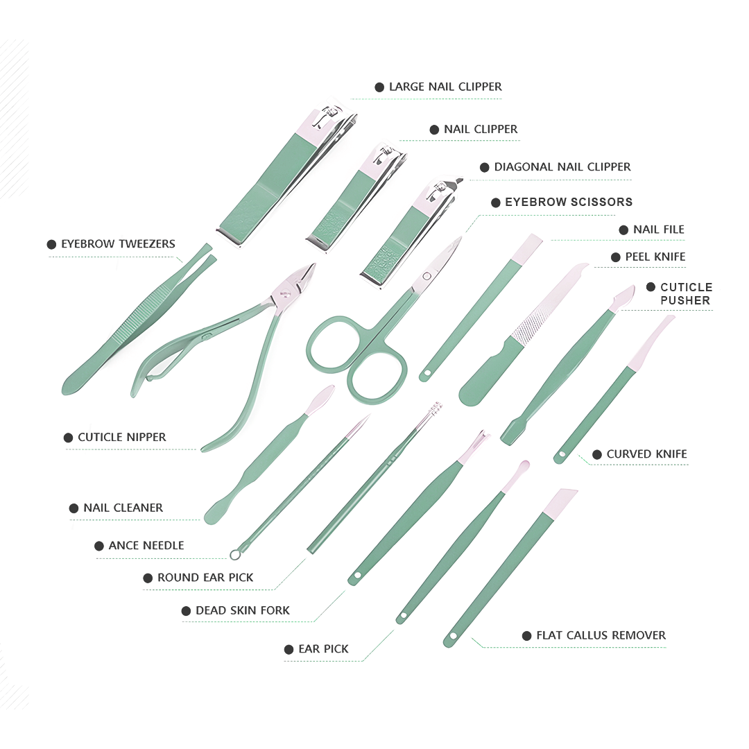 Exquisite Nail Clipper Set (16 Pcs)