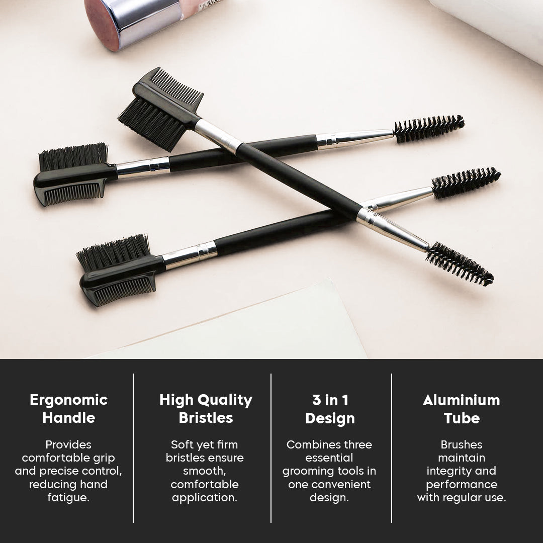 3 In 1 Eyebrow & Eyelash Brush