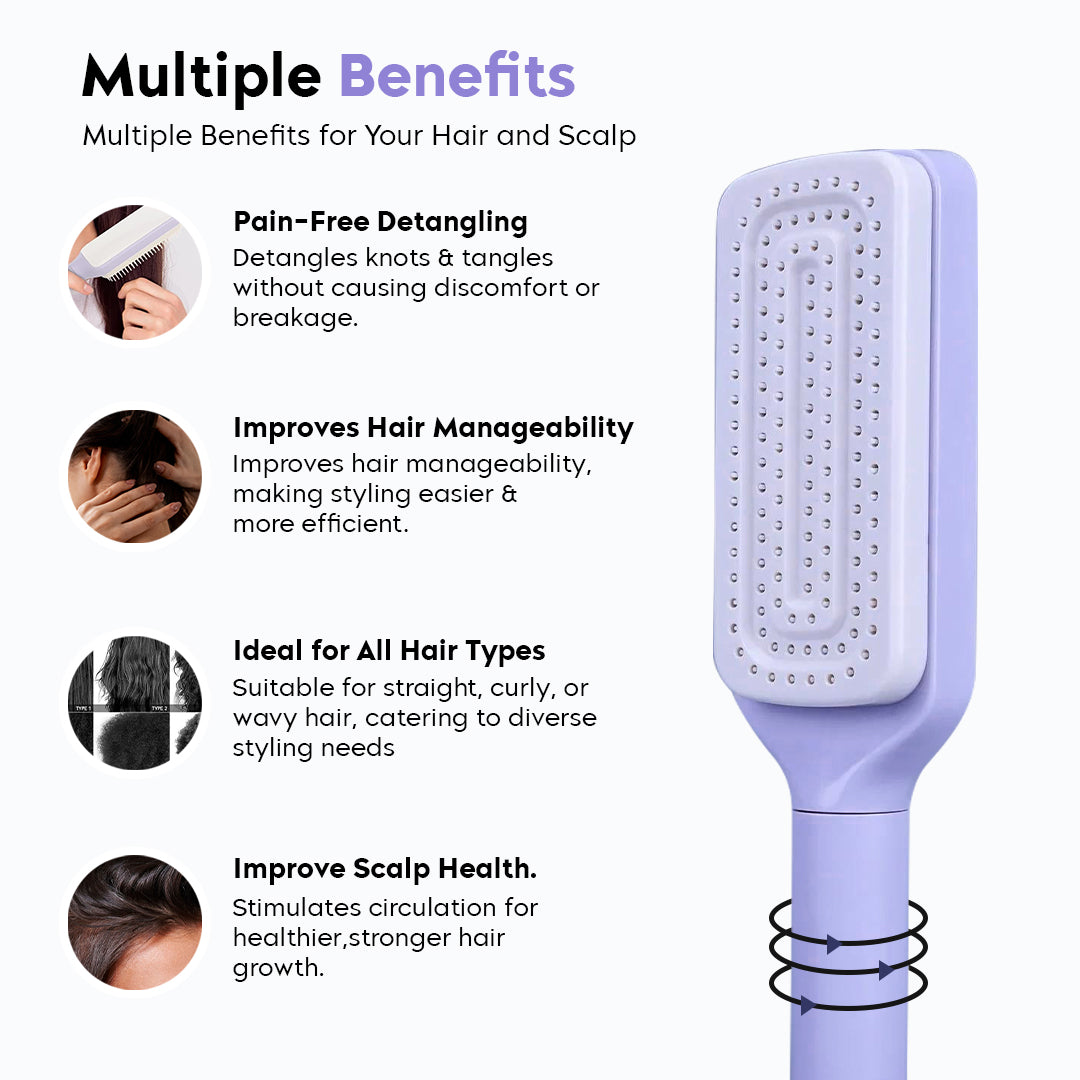 Telescopic Self-Cleaning Hair Brush