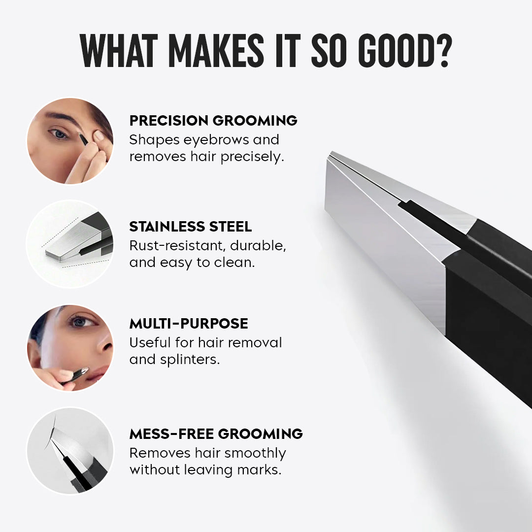 3 Pcs Tweezer Set Black