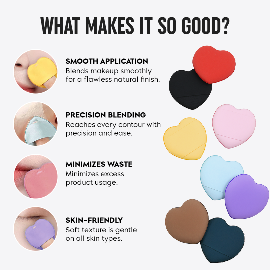 Heart Shaped Finger Powder Puff