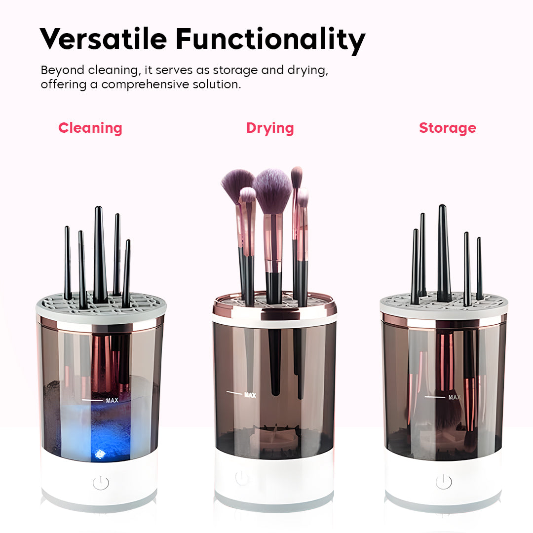 Automatic Makeup Brush Cleanser with Free Angled Foundation Brush