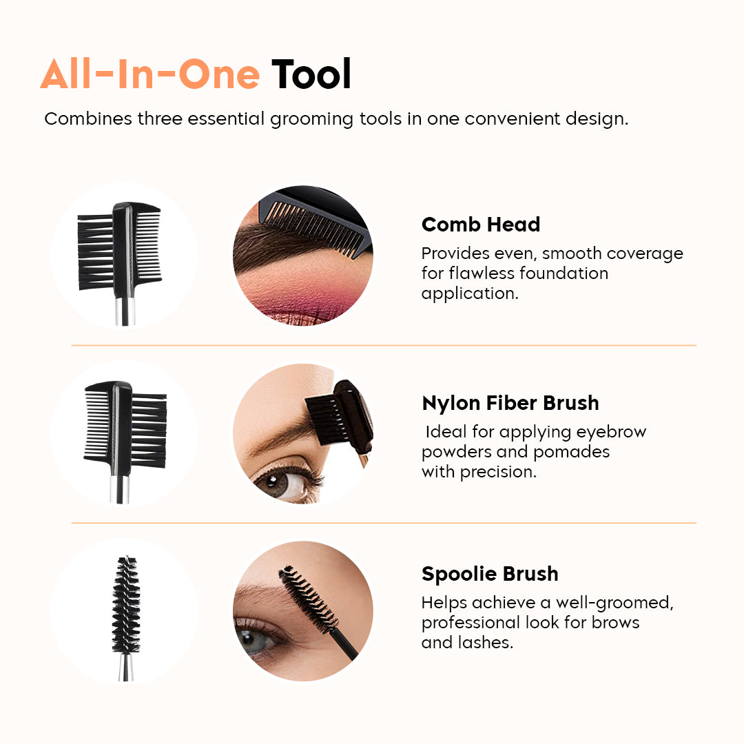 3 In 1 Eyebrow & Eyelash Brush