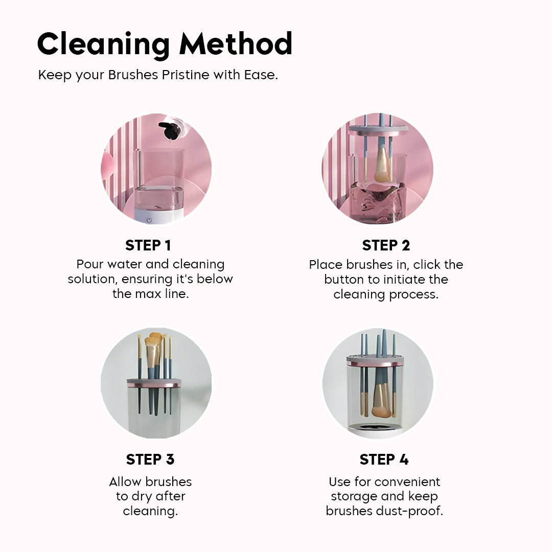 Automatic Makeup Brush Cleanser with Free Angled Foundation Brush