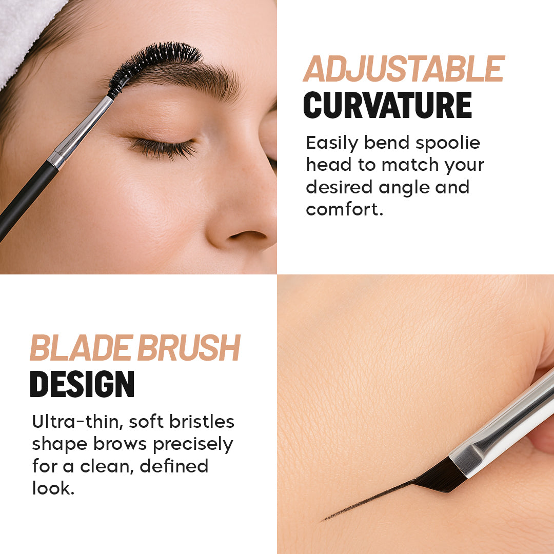 Dual Ended Angled Eyebrow Brush