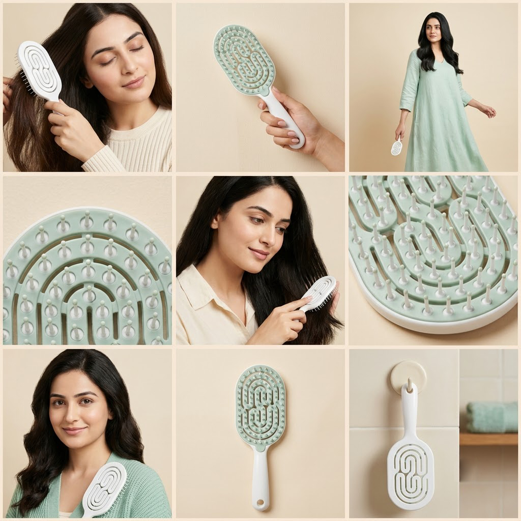 Self Cleaning Brush with Removable Lid or Cap