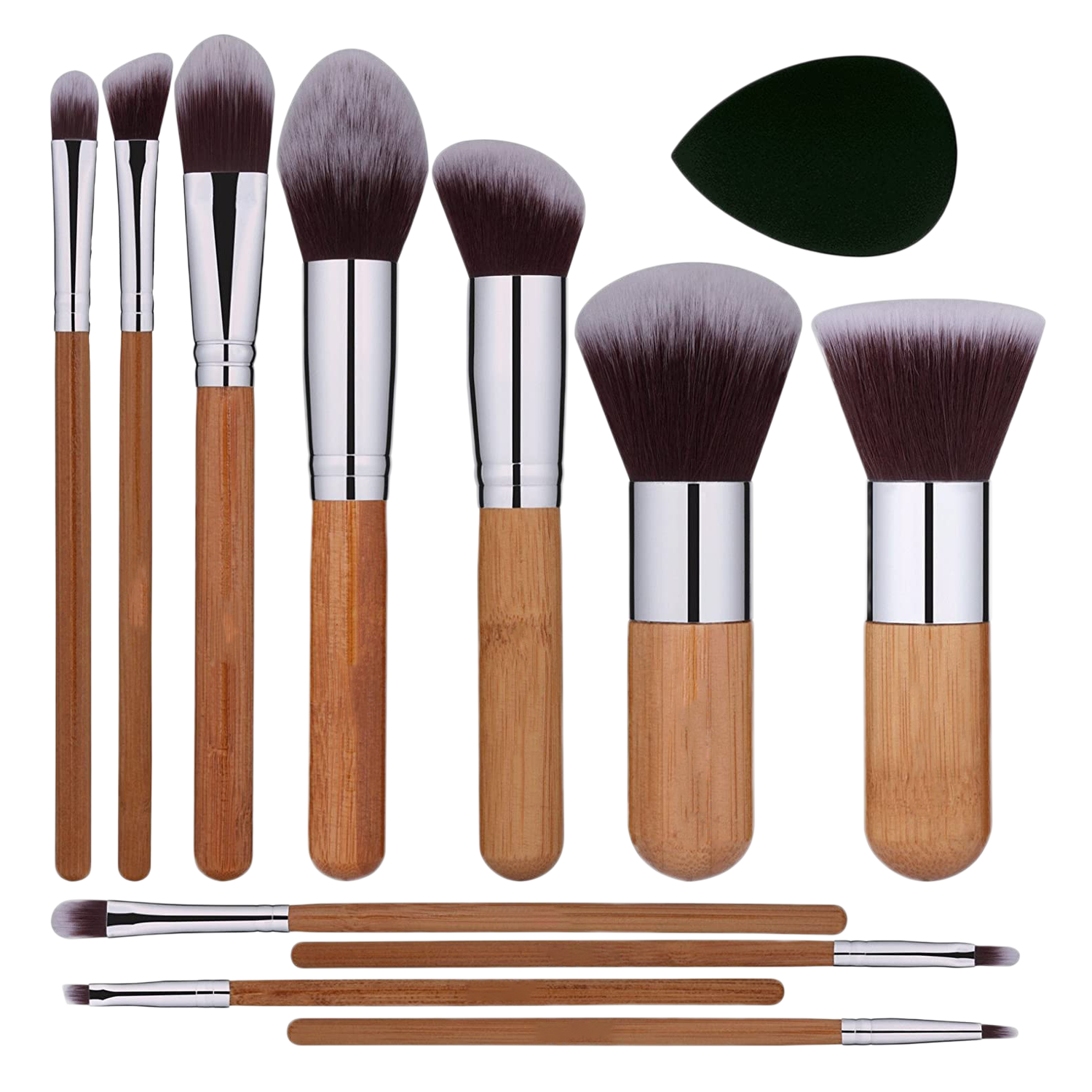 Bamboo Synthetic Kabuki Brush Set 11pcs