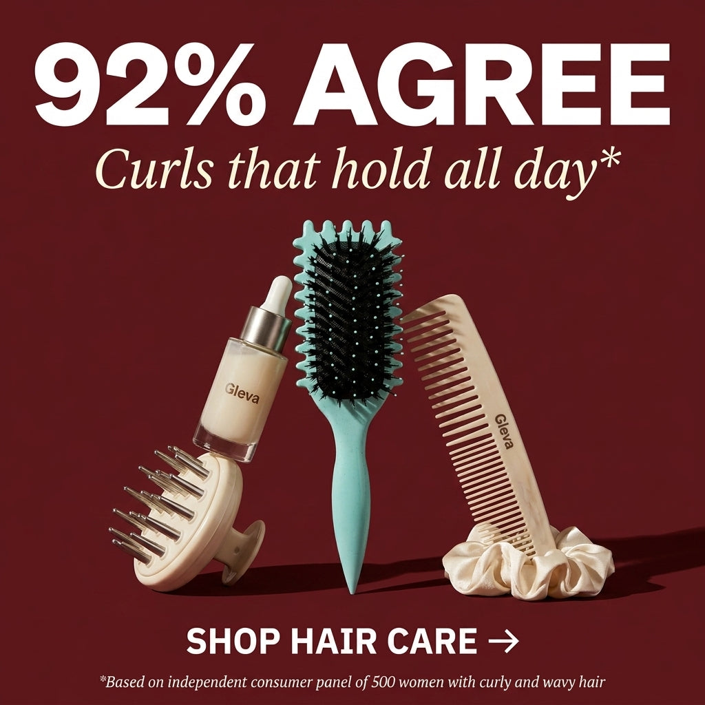 The Curl Defining Hair Brush with Gleva hair care products