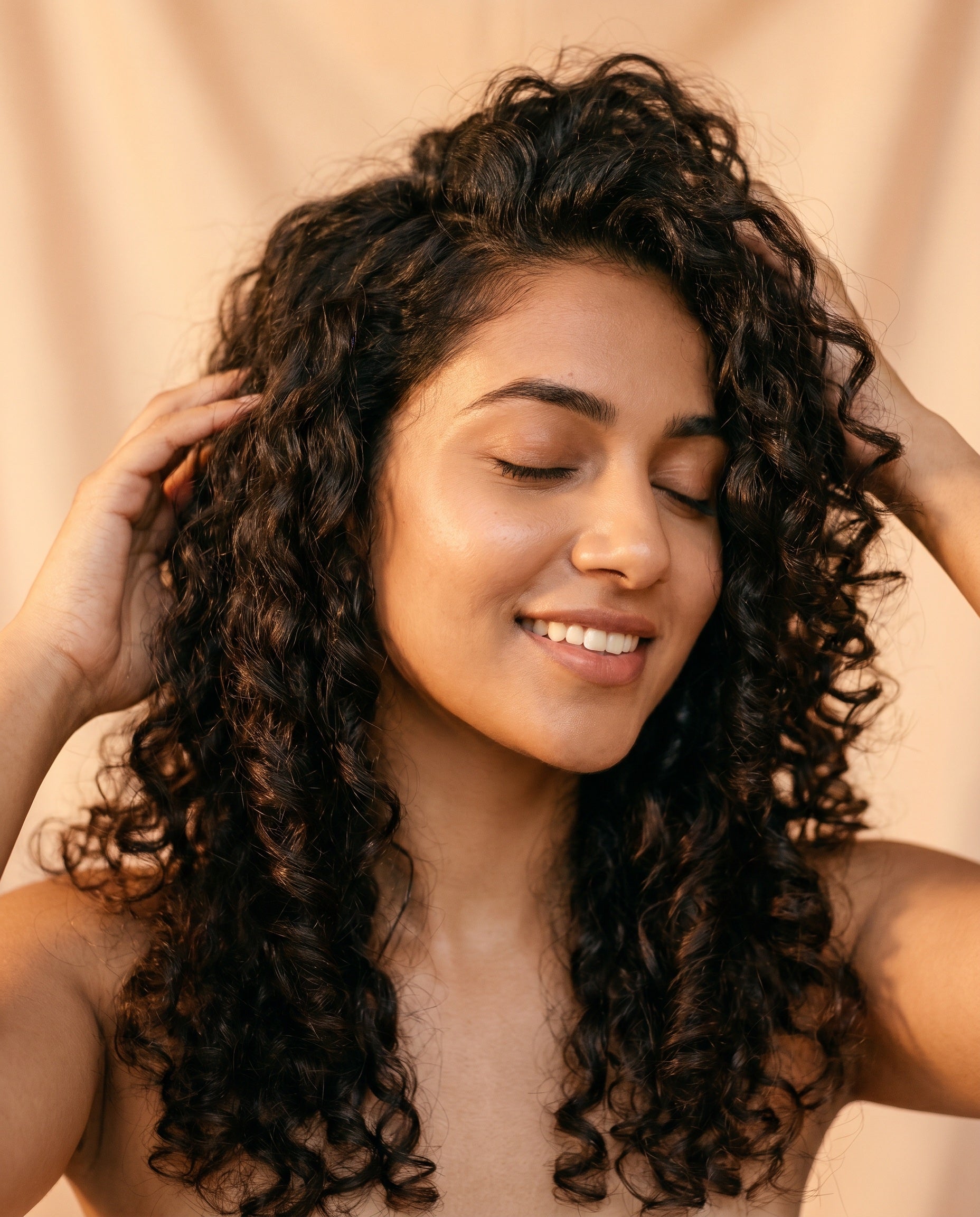 Indian woman with defined curls